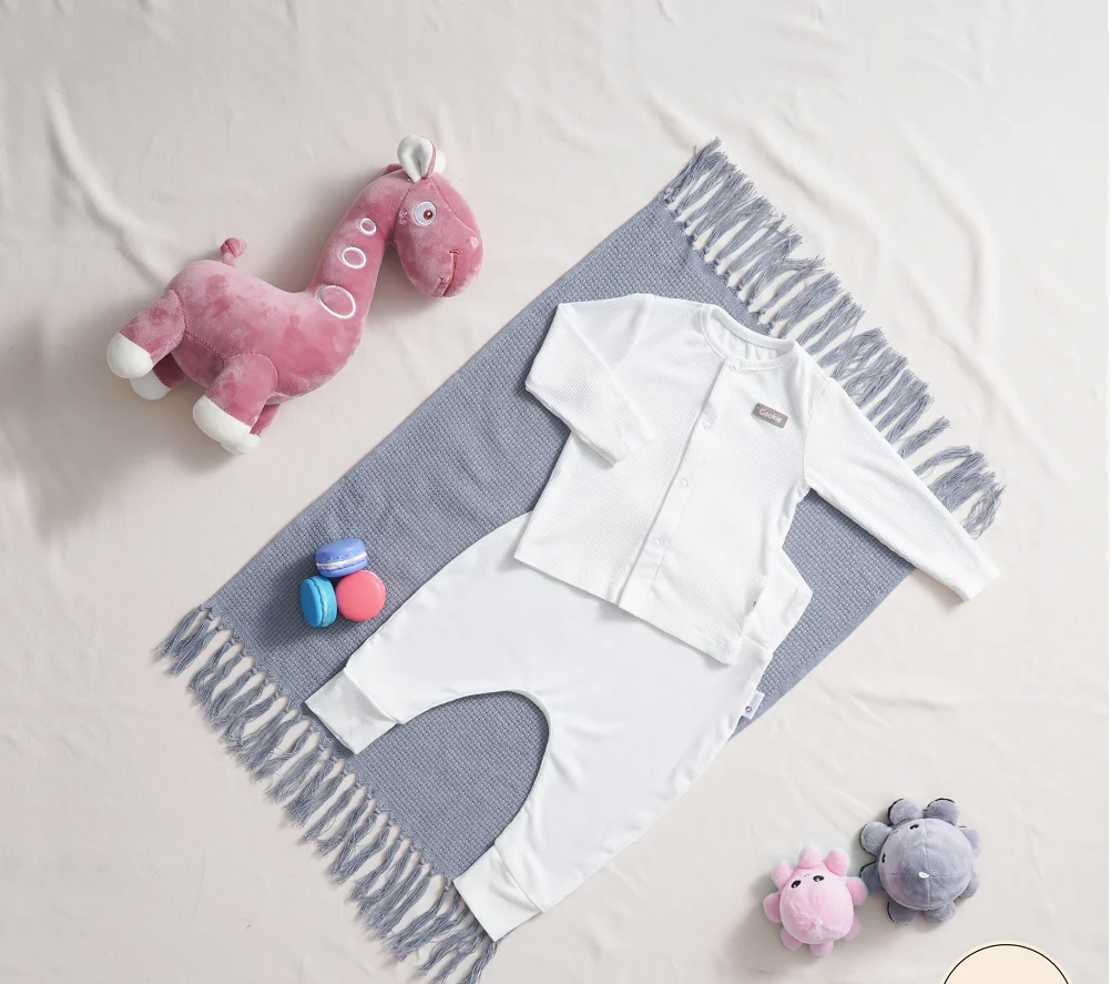 Boys clothing sets With 95% cotton 5% elastane seamless side long sleeve top & high-waistband pants