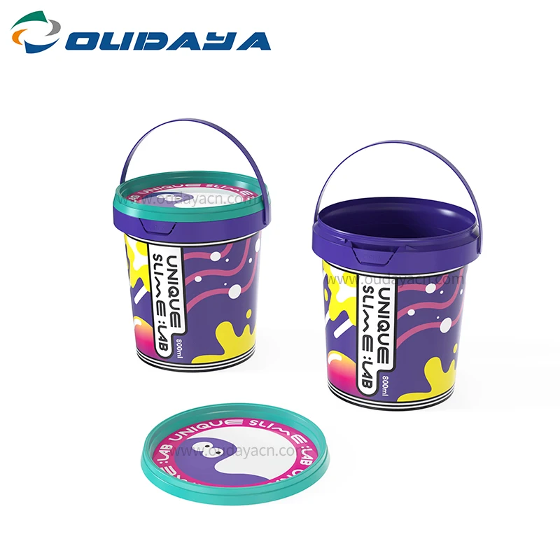 800ml plastic tub pp yogurt lock container bucket tamper evident lid  with handle