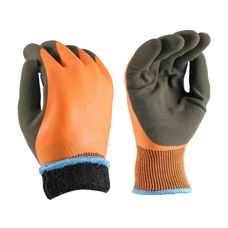 low temperature hand warm Winter warm latex double coated safety winter gloves waterproof thermal gloves work gloves men