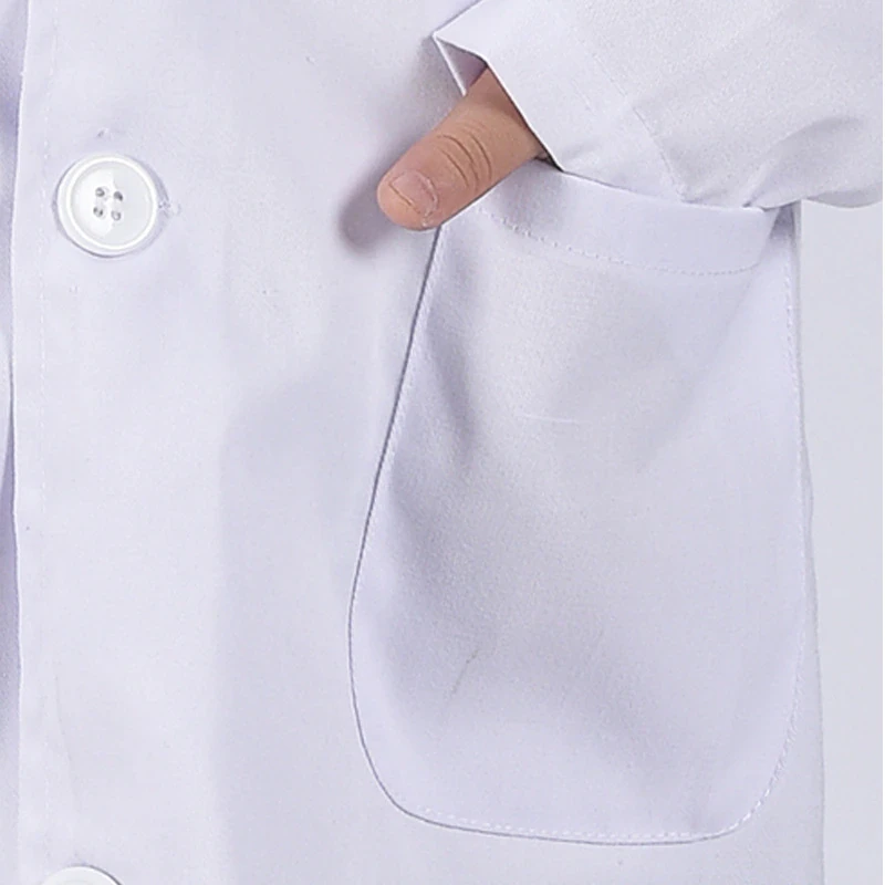 2023 Children Nurse Doctor White Lab Coat Uniform Top Performance Costume Medical Children White Lab Coat Loose Coat