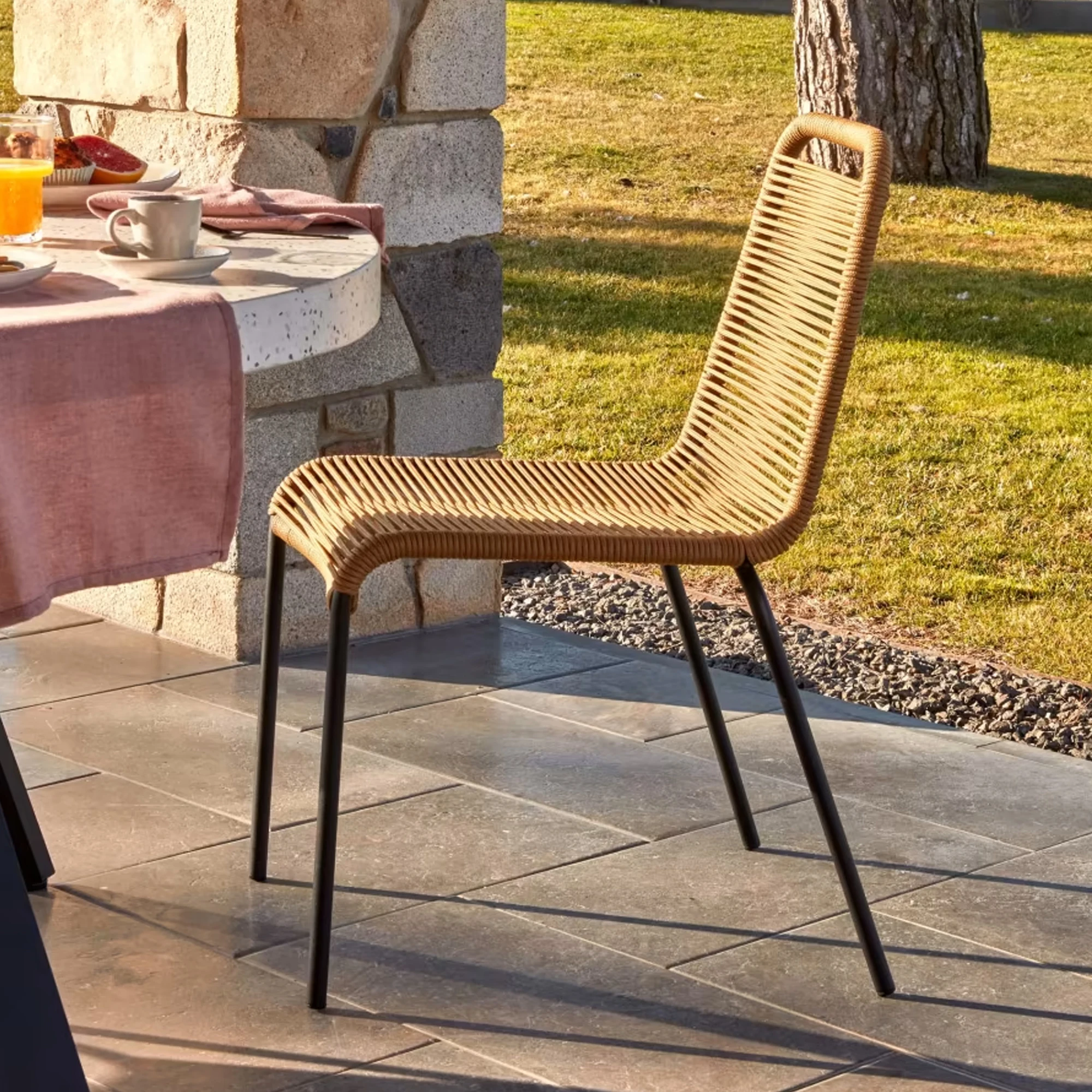 Outdoor Dining Chair Aluminum Frame With Woven Rope Best Quality - Rio