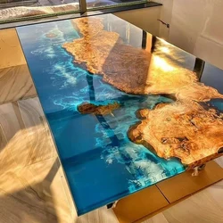 Walnut Unique River Epoxy Resin Table Furniture Top Wood Dining Mold Clear Lamp Top  Irregular Live Edge Table