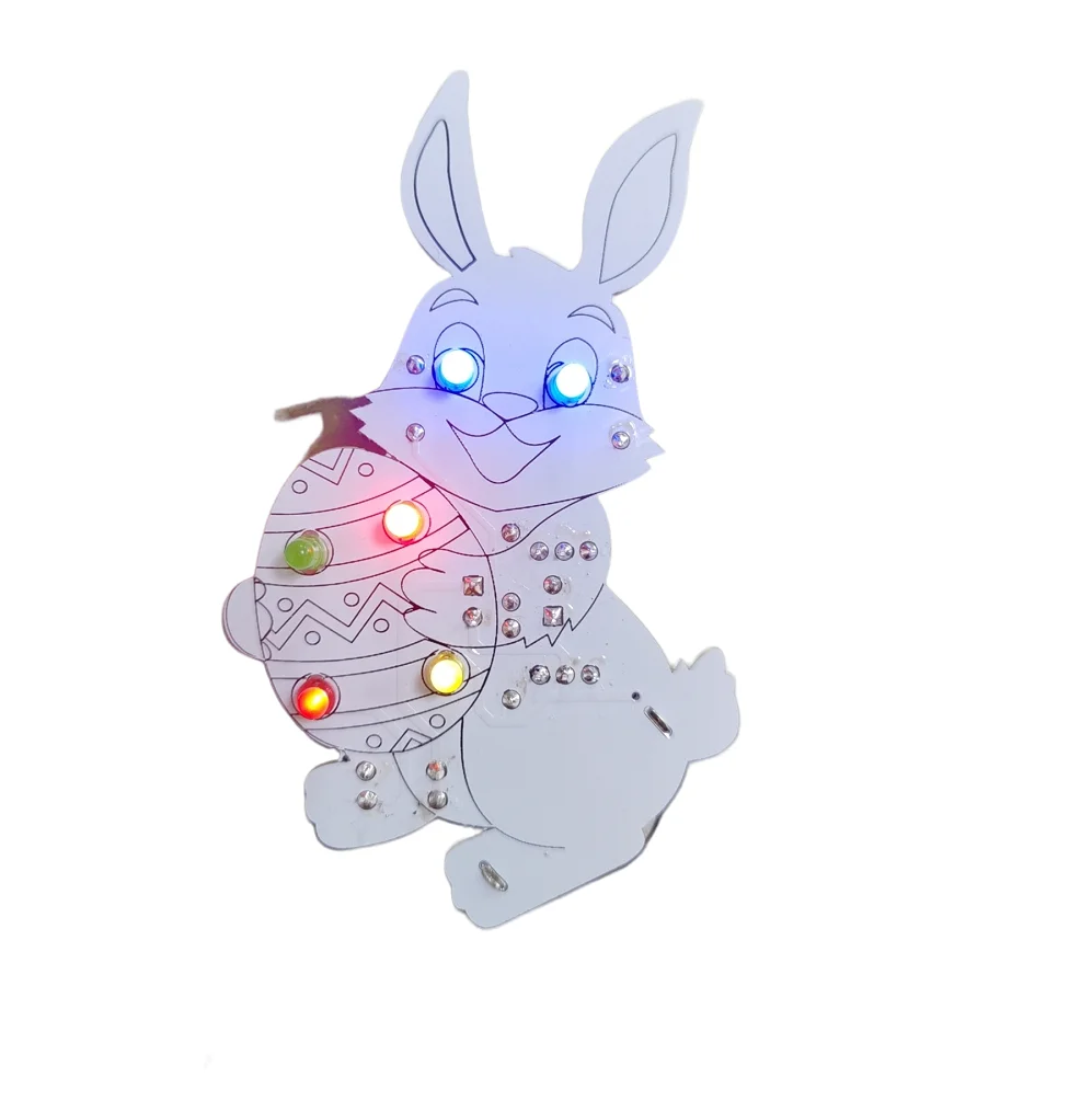 DIY electronics soldering fanny easter rabbit LED flashing electronics  kit training soldering kit