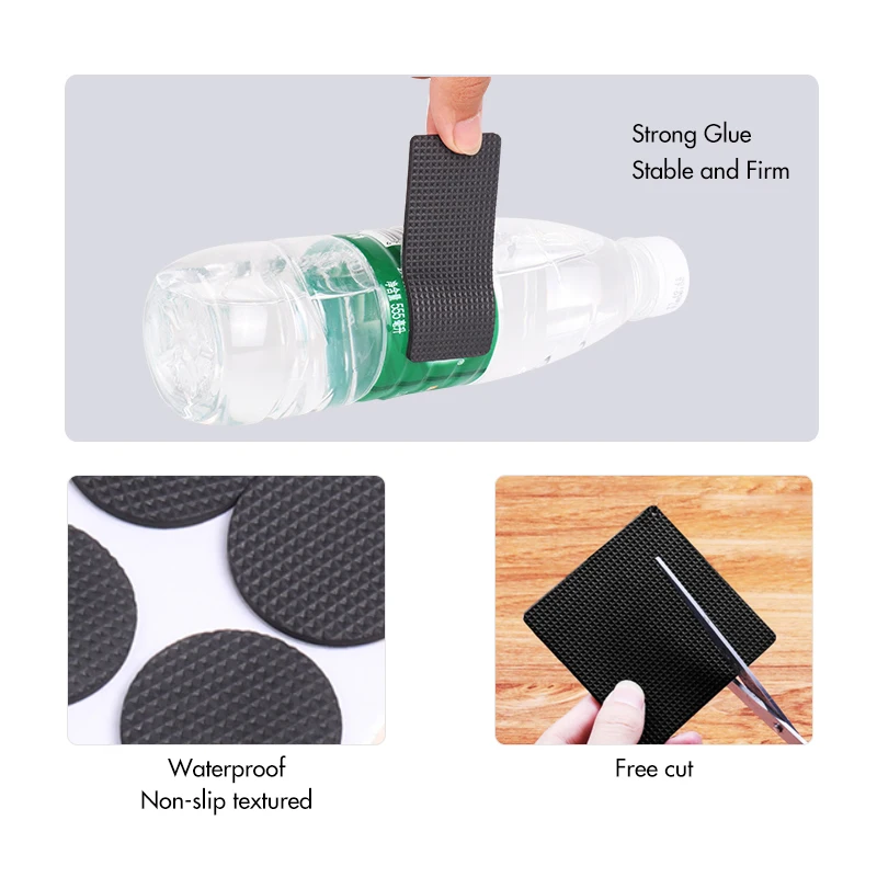 Customized round square anti slip self adhesive 3M adhesive eva silicone rubber pad feet pads for furniture chair legs