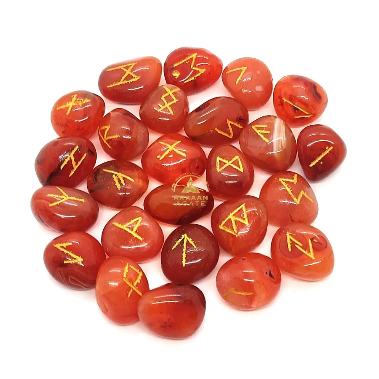 Wholesale Crystal Red Jasper Rune Stones Meditation Divination Rune Set hand polished chakra crystals healing for sale