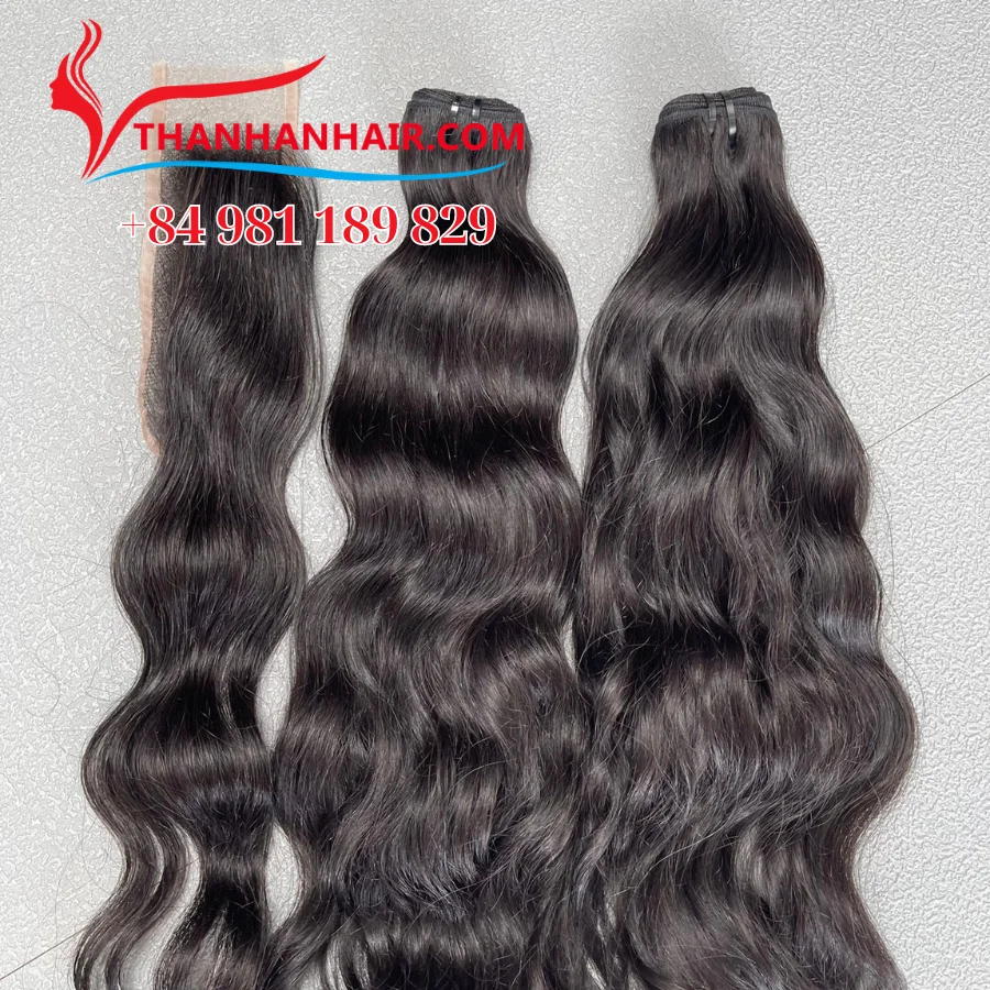 Double weft hair extensions human virgin hair bundle for beauty women, lifelike meche human hair 100% Vietnam virgin color