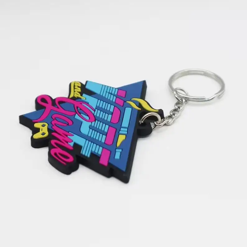 New Designs Embossed Keychain Soft Rubber 3D PVC Keychain Custom Logo Rubber Key Chains Custom Manufacturer Rubber Key Chains
