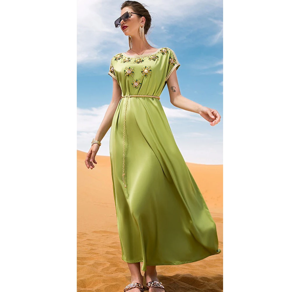 2022 New arrival kaftan dress summer kaftan dresses women silk kaftan dresses women