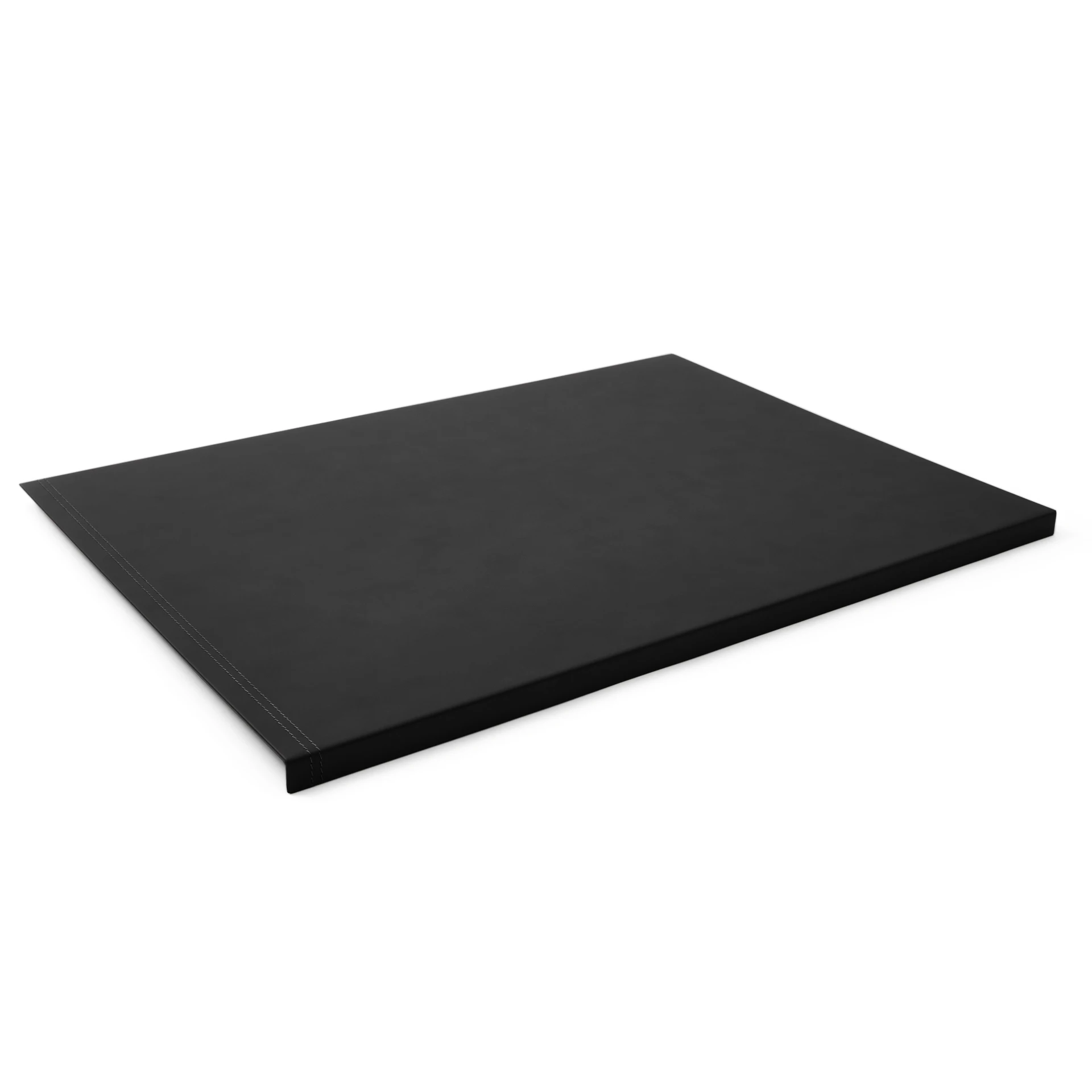 Office Desk Mat Bonded Leather Black cm 90x60 With Edge Protector Double Stitching Made in Italy