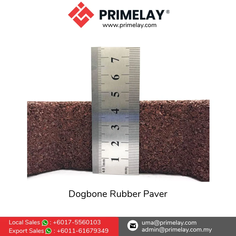 Easy Interlocking Design Heavy Duty Dogbone Shape Crumb Rubber Pavers for Walking Trails, Athletic Fields, Amusement Parks