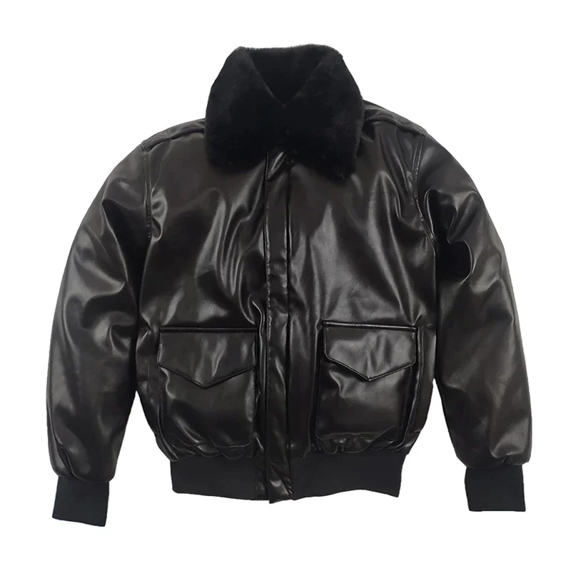 2023 Best Selling Products Leather Bomber Jacket for Men Winter Long Sleeves Leather Bomber Jacket Manufactured By Vitsum Sports