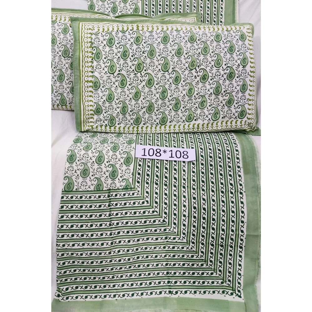 Manufactory Direct Indian Cotton Block Printing Bedroom Sets King Bedding Set With Cheap Price Block Print Cotton Bed Cover