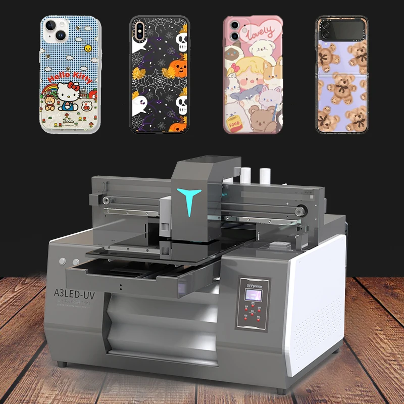UV printer Flat A3 small mobile phone case custom jigsaw square fishing gear Metal suitcase switch surface color brush machine