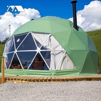 Hotel Resort and Garden Camping Tent with Bathroom Luxury Geodesic Glamping Dome  Tent