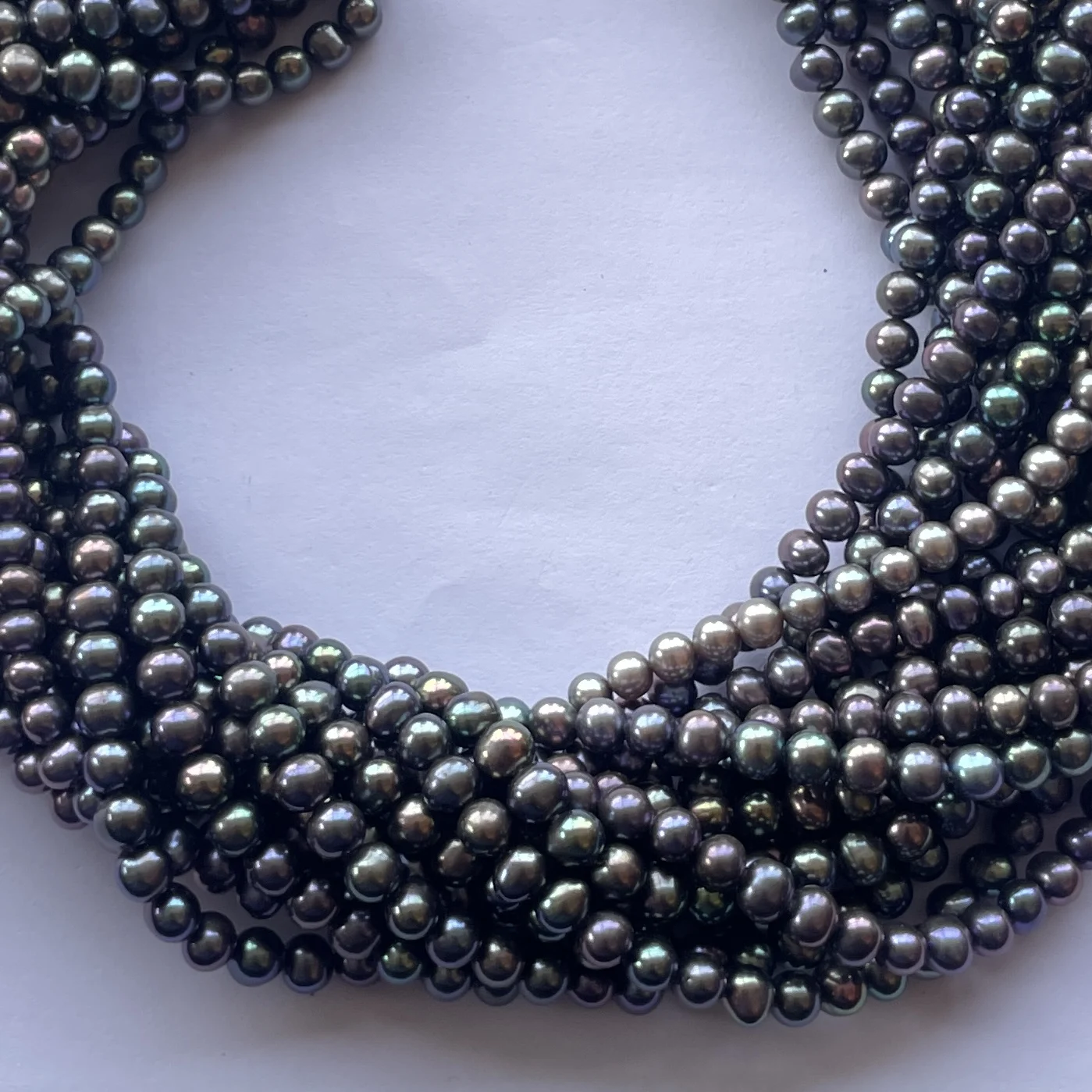 6mm Natural Black Rainbow Freshwater Pearl Stone Round Potato Beads Strands Strings at Best Wholesale Factory Price Online 2024