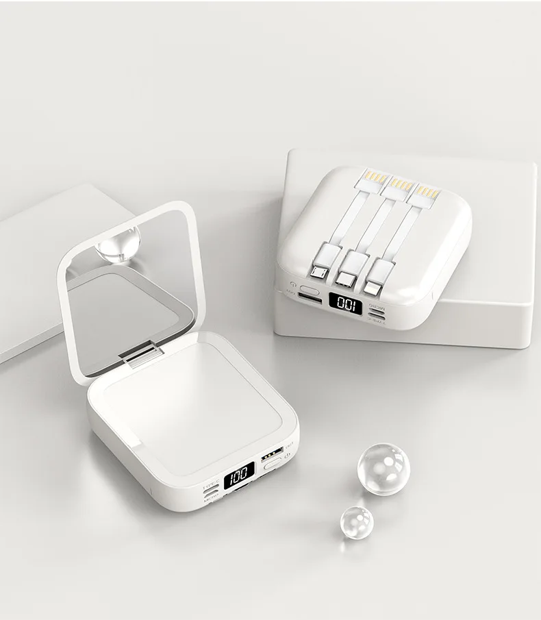 Makeup mirror Mini portable folding hand cosmetic power bank make up mirror pocket compact mirror