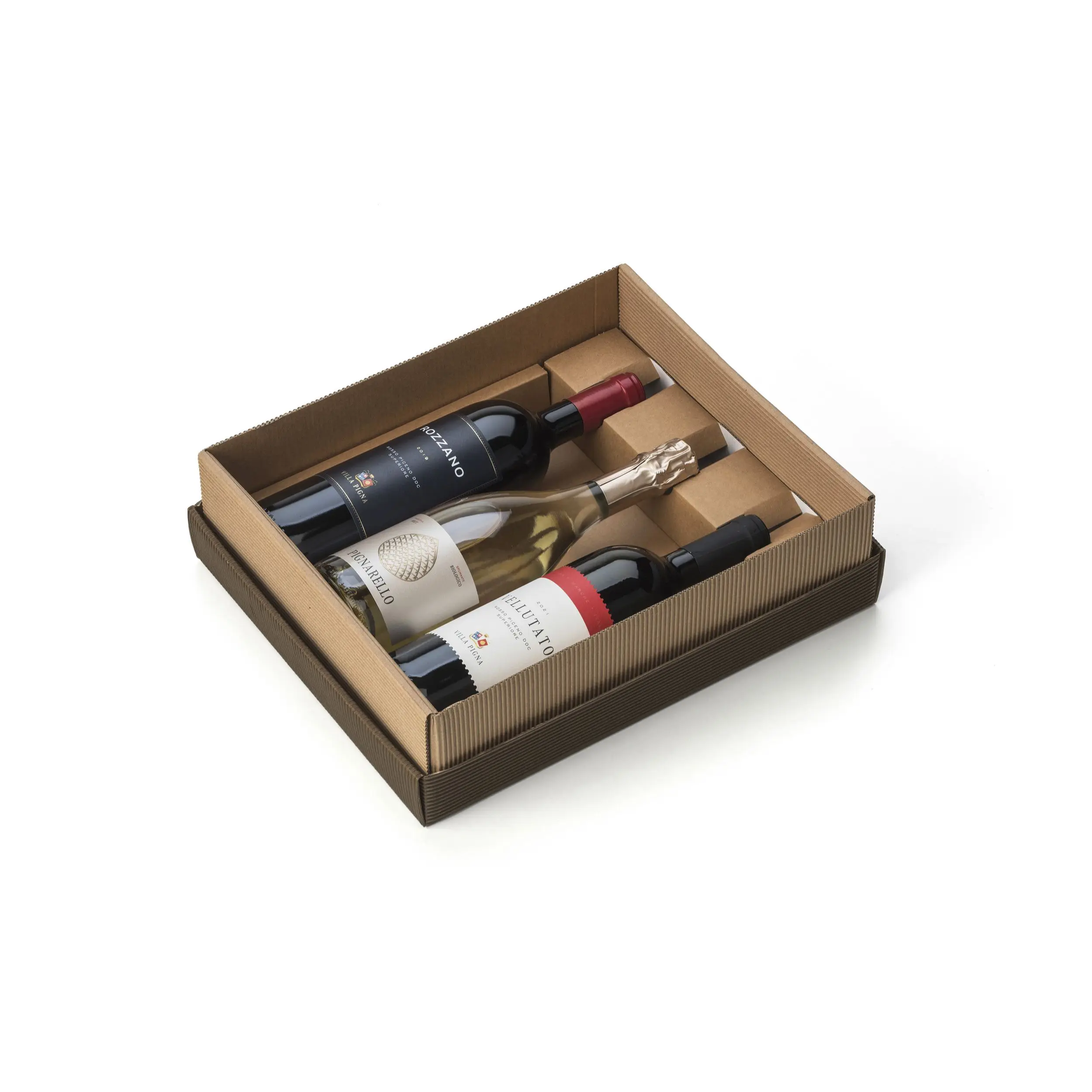 Итальянский продукт подарочная упаковка два красных вина и игристое вино 3 бутылки 75 мл для дегустации коробок подарков