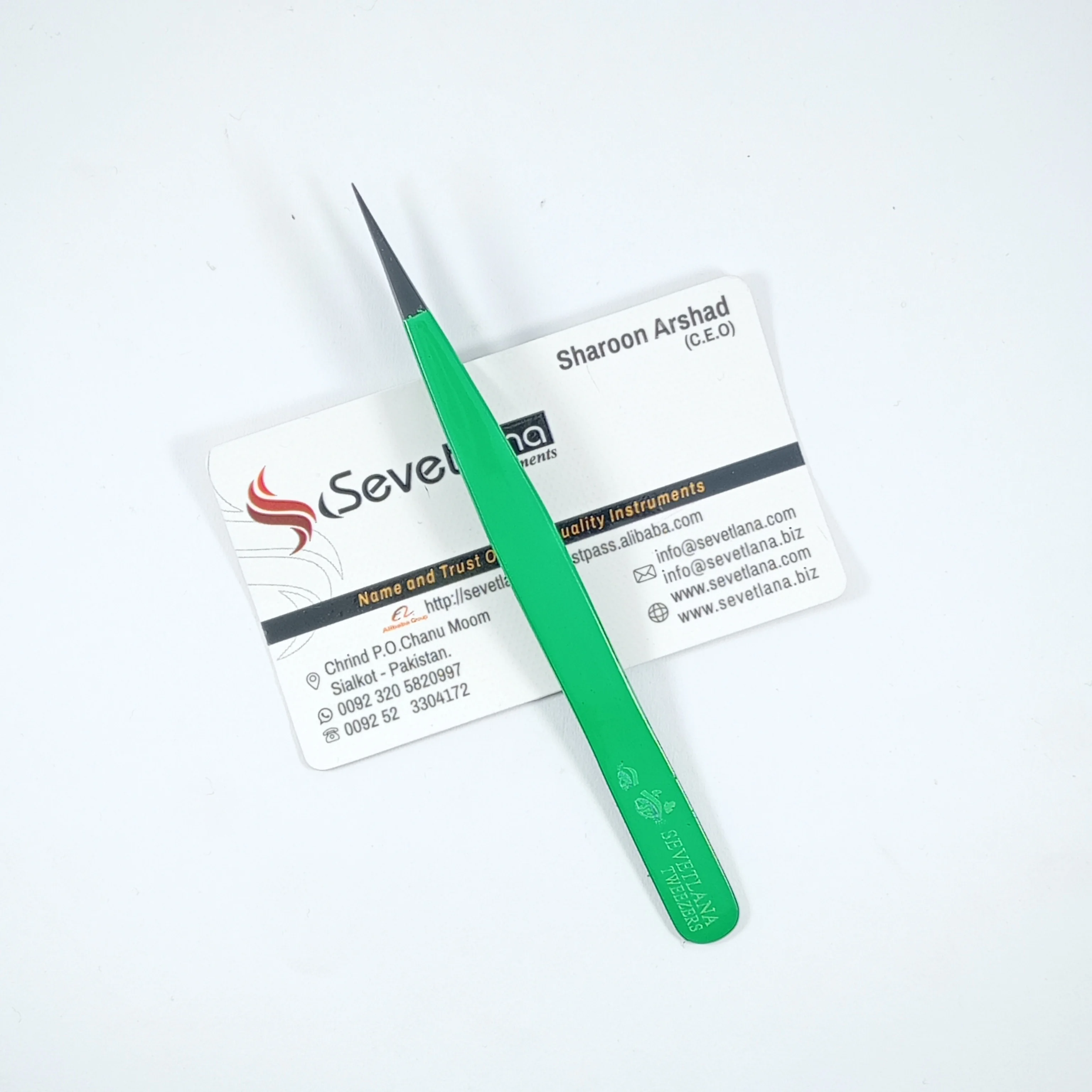 2 Pieces Print Logo Fiber Tip and Smooth Tip Volume Eyelash Tweezers Set 2 Pcs  Tweezers Custom Private Label Lash Tweezers