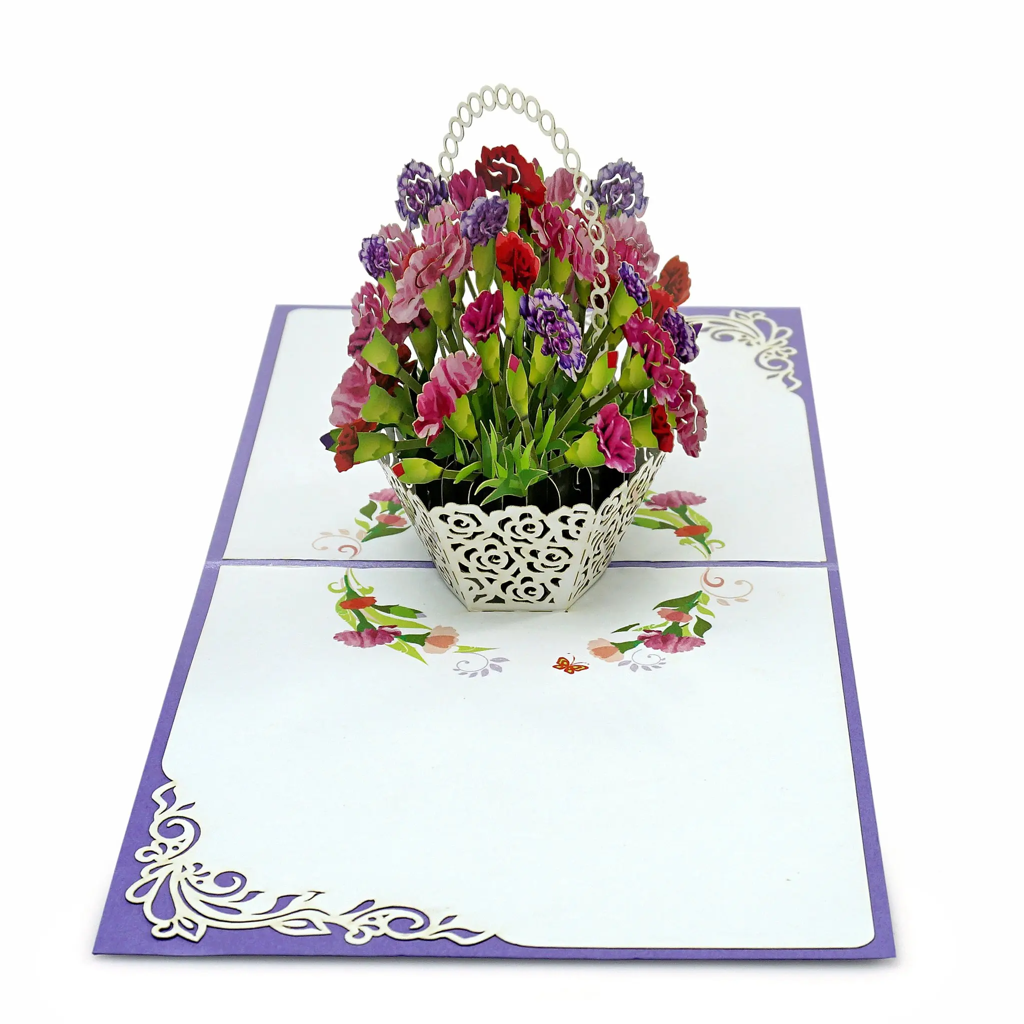 Best Choice For Custom Design Flower 3D greeting popup card for Mother Day Birthday or for businesses give to customers in bulk
