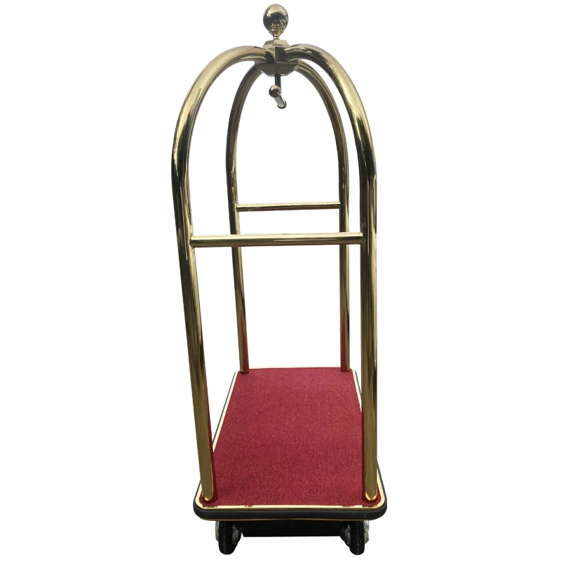 Custom Modern Electric Hotel Trolley  4-Wheel Metal Luggage Cart for Serving in Hotels and Malls