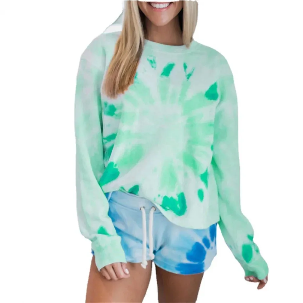 Colorblock Fashion Full Sleeve Elongated T Shirt Tie Dye Fashion Multi Colors Oversized Mens Tee Shirts With Custom Logo