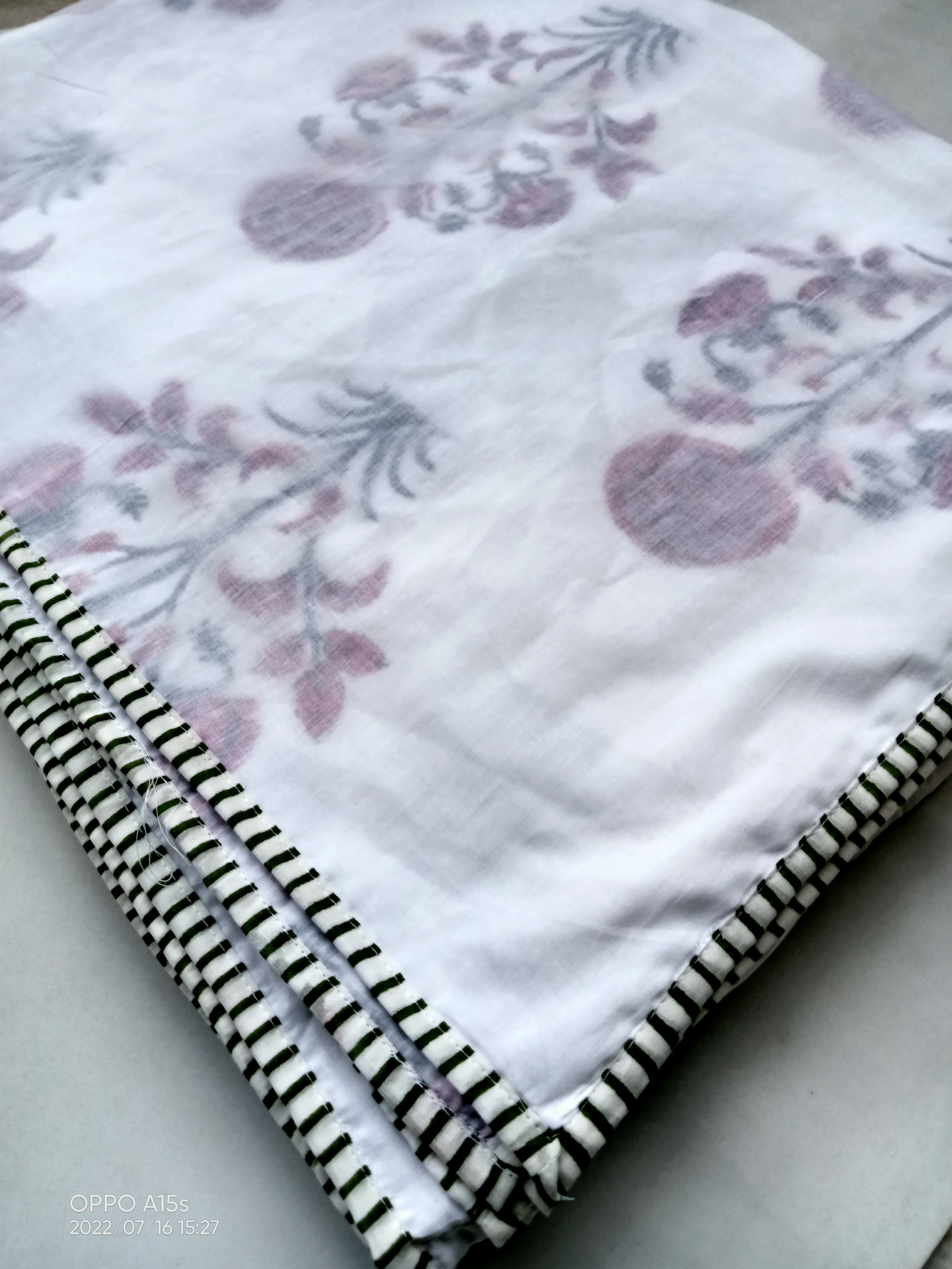 Beautiful Hand Block Print Cotton Dohar Handmade Blanket Printed Quilt Comforter Cotton Dohar Pure Cotton Dohar