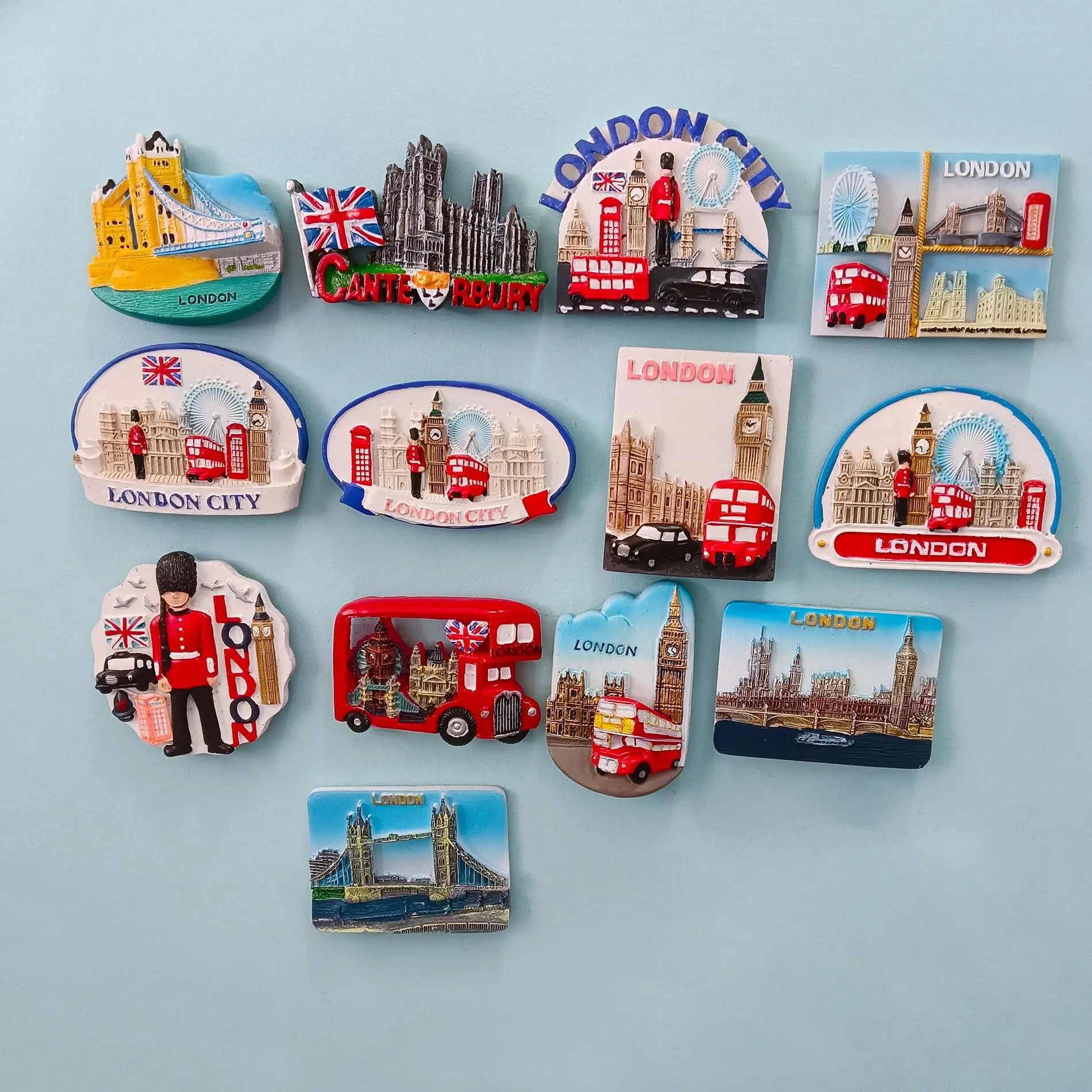 Customized Logo Buckingham Tower Bridge London Big Ben Crafts Resin Refrigerator Magnet for Kitchen Decoration