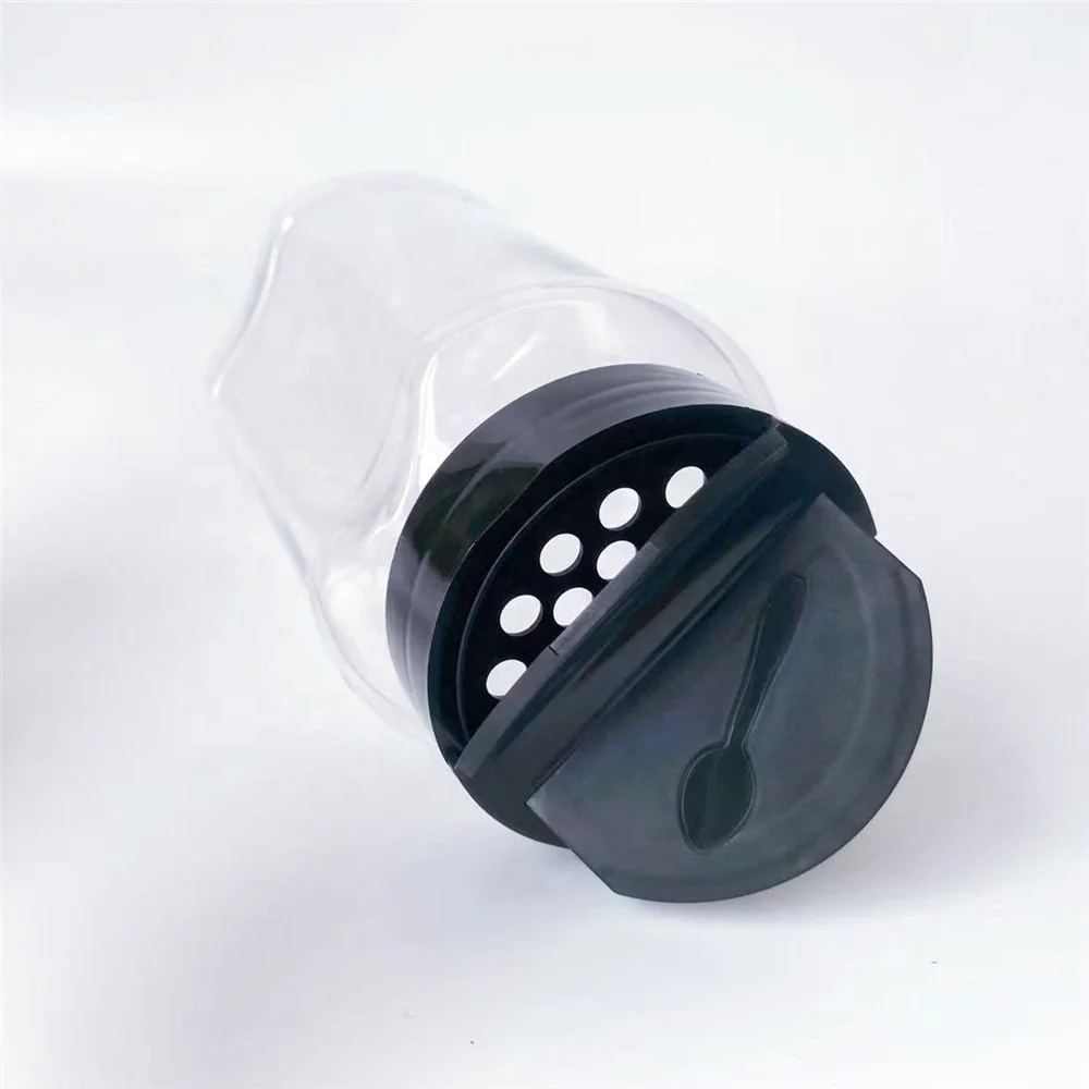 empty pet plastic spice jar condiment salt shaker with spice lid