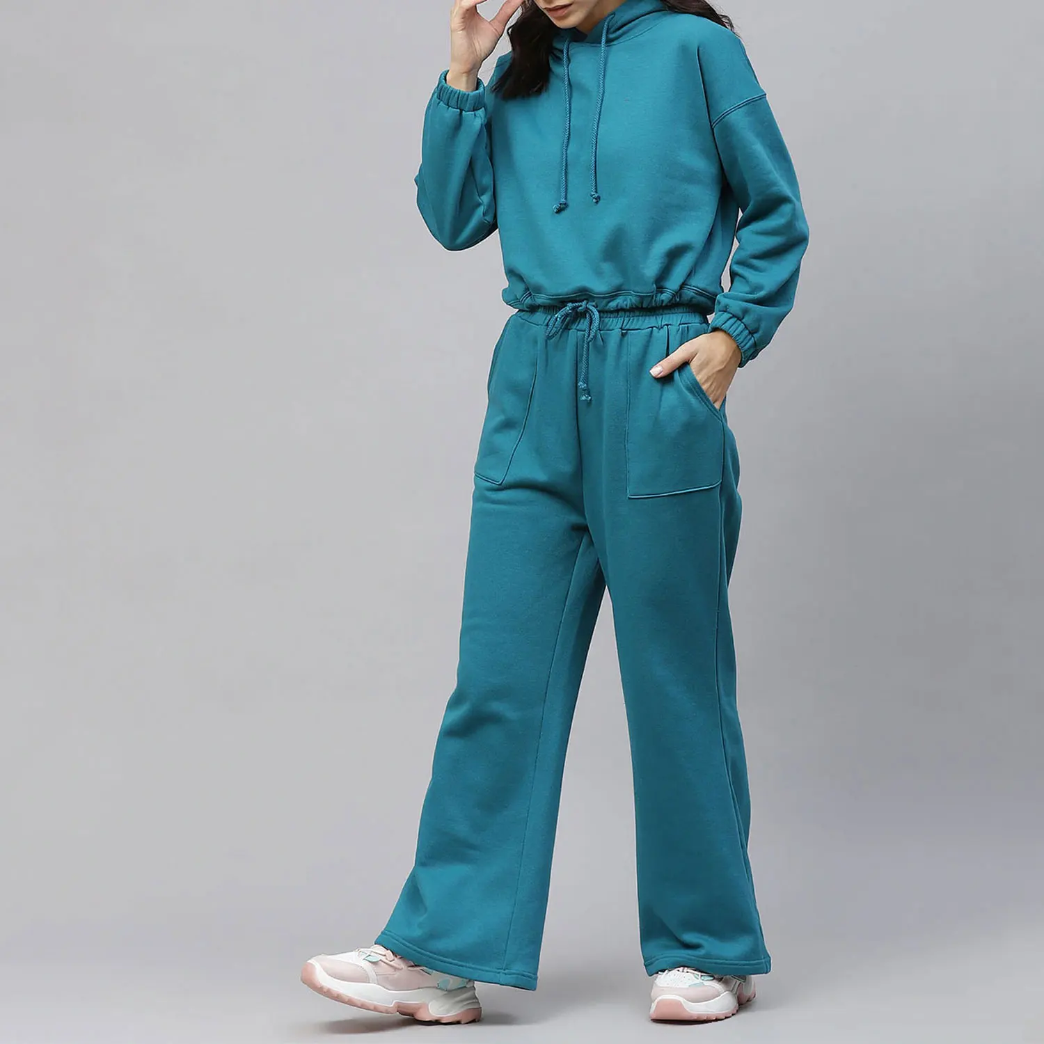 2024 Fall Winter Sweatsuit Tracksuit Cotton Two Piece Set Womens Pants Set For Women Joggers Stacked Track