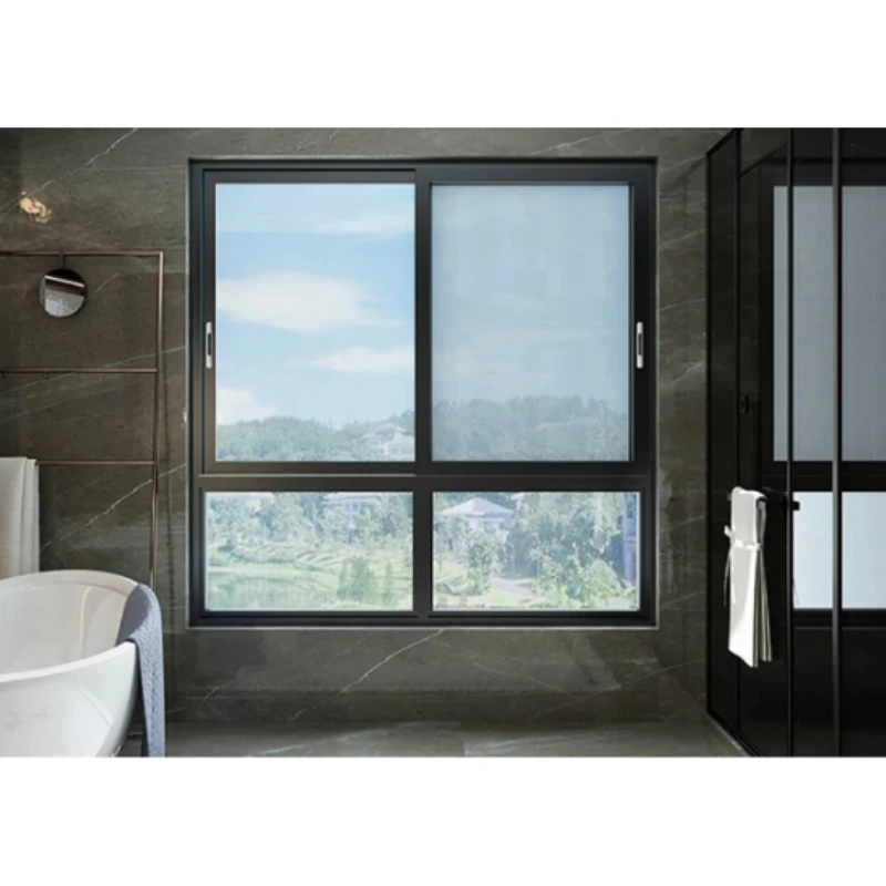 2 4 Panel Window Slider Optional Fly Screen Roller Shutter Sliding Aluminium Windows with Aluminum Shutter