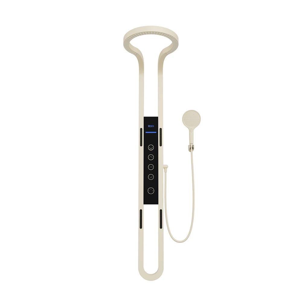 Hot Selling Matte White Multifunctional Smart Shower Panel Stainless Steel Sprinkler Massage Waterfall Bathroom Set