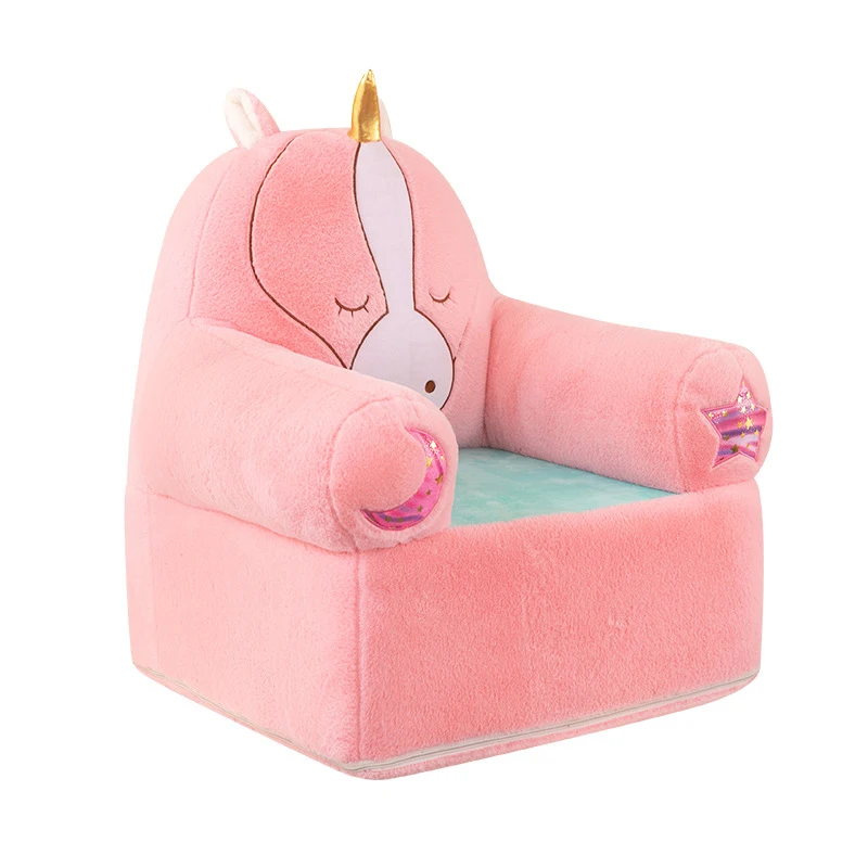 Cartoon Rabbit Fur Kids Sofa Chair Removable Washable Backrest Stool Modern Design Style Living Room Kindergarten Boys Girls