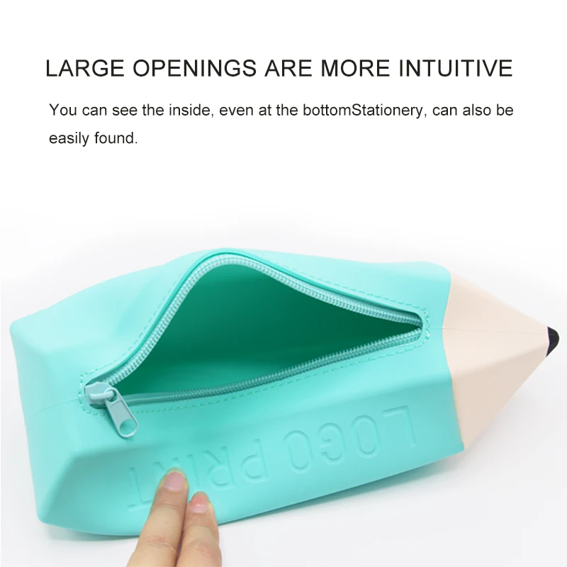 school supplies for students stationery flexible custom silicone pencil case pouch crayon shaped bag pencil case with logo