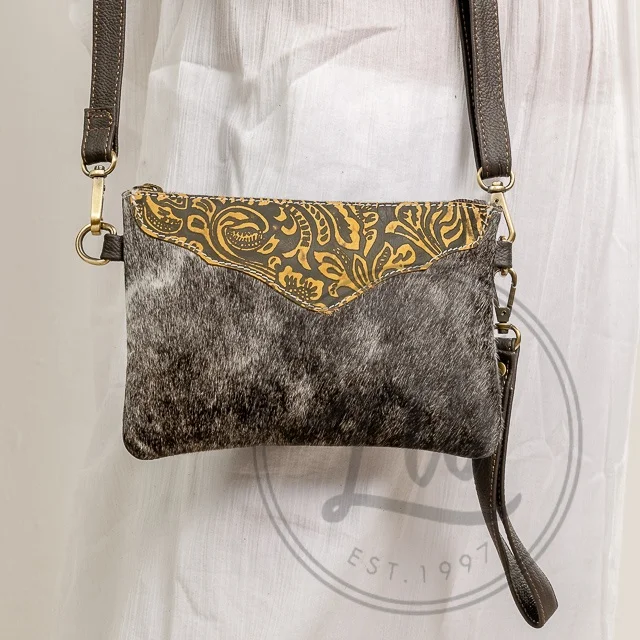 Tooling Carving Leather Clutch Wrist let Handbag Stylish Sling Bag Unique Hot Selling Leather Bags