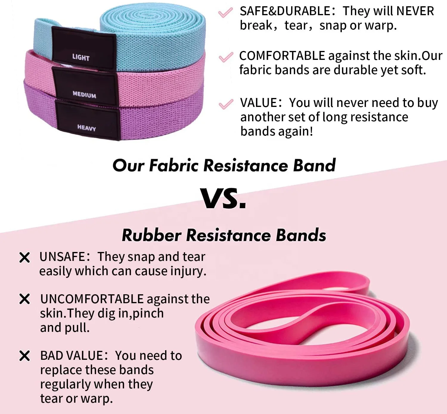 Pull Up Mobility Assist Long Resistance Bands Set Fabric Men Women Elastic Fitness Body Bands Heavy Duty Stretch Exercise  Bands