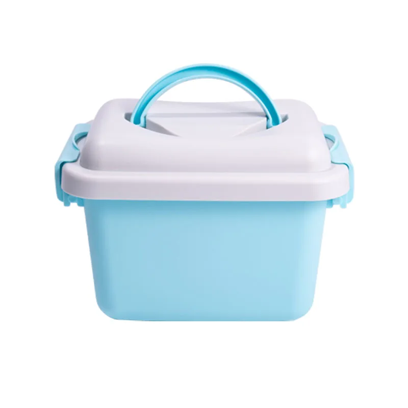 Merryart china wholesale blue Durable storage box plastic stackable Plastic Toy Storage Box with wheels