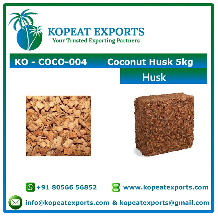 100% Organic Natural Biodegradable Coir Husk 5Kg 100% Natural Coco Peat Husk 5Kgat Affordable Rate With Best Quality From India