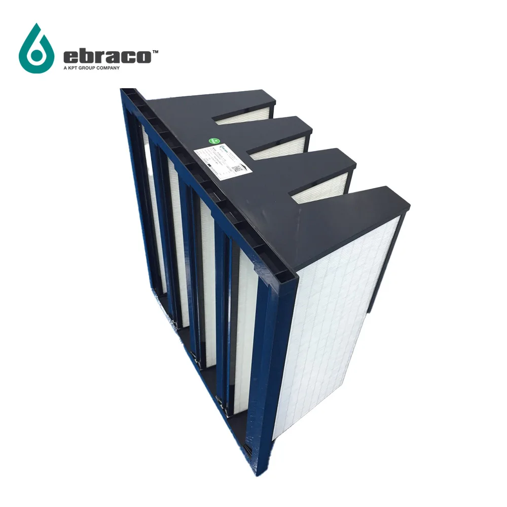 Plastic Frame V Bank Medium Air Filter  F9 95<Em Abs Frame 592x592x292mm 4V (24x24x12inch) For HVAC, AHU, Cleanroom