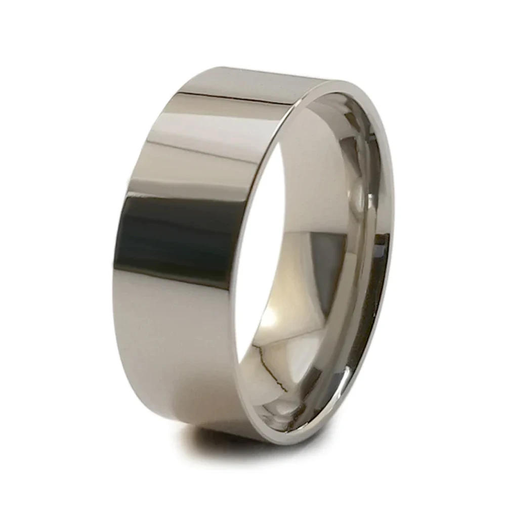 8mm DIY Jewelry Making Ring Core Base Beveled Flat Hammered Edge Ceramic Titanium Tungsten Carbide Blank Ring