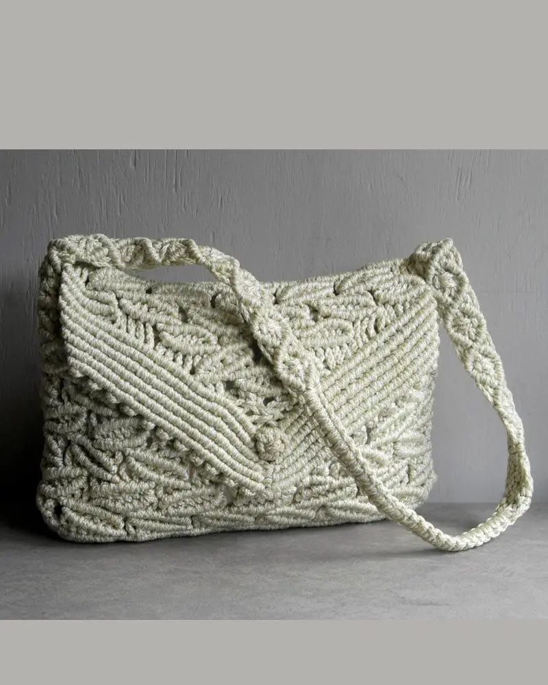 Handmade Macrame tote Bag made cotton cord boho multi color ladies shoulder bags