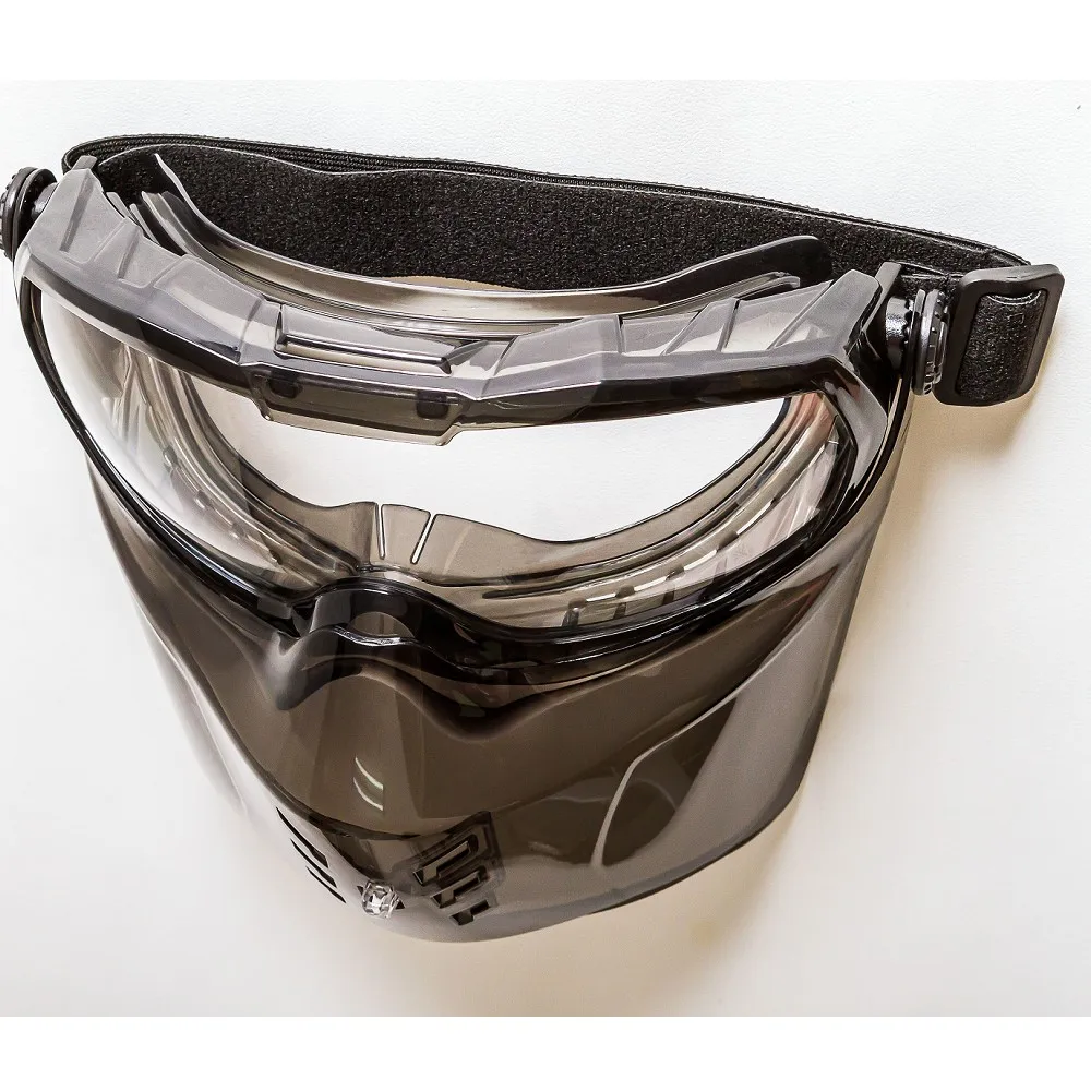 Protective Face Shield with Browguard and Safety Goggle Mask Designed for Heavy-Duty Industrial Use