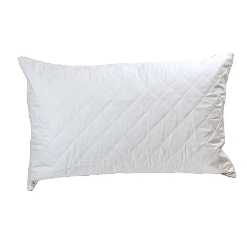 Knitted Technics Polyester National Standards OEM Pillow Case Cotton Material Home Textiles Plain White Waterproof Pillow Case
