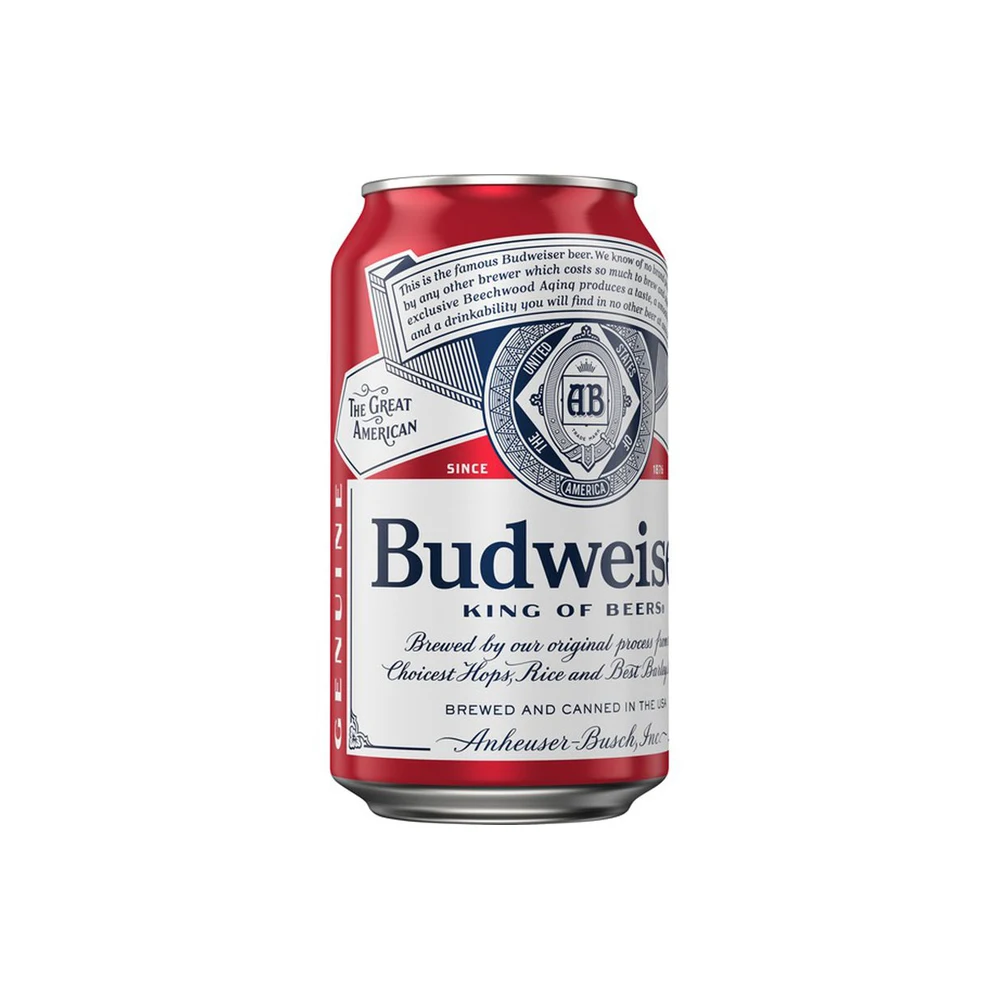 Лидер продаж пивная бутылка Budweiser светлая бледное пиво 5% алкоголь для