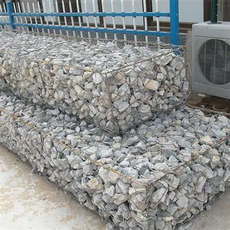 Galvanized PVC coated stone cage net basket