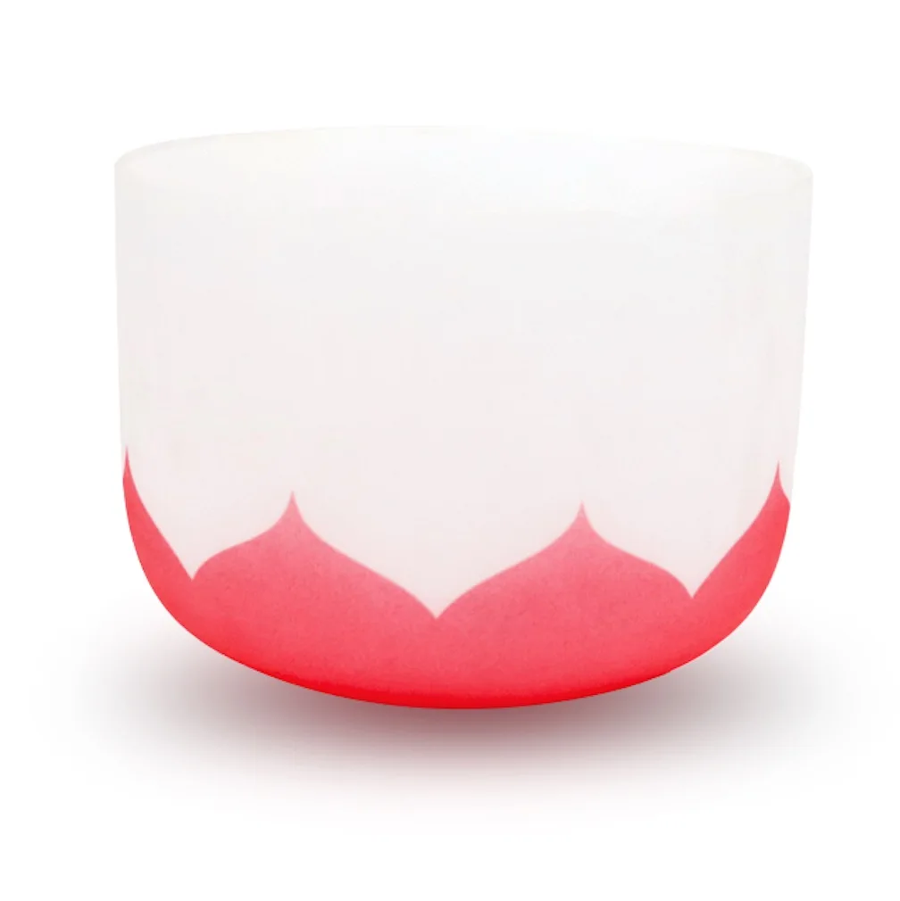 AMAZING BRAND Chakra Frosted candy colored Crystal Quartz Singing Bowl for meditation and sound healing with C D E F G A B notes
