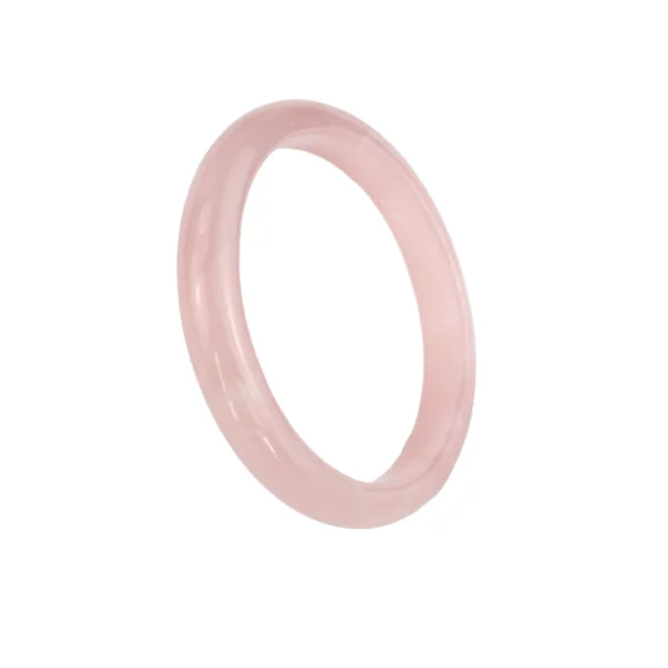 Large Size Wholesale Gemstone Women Jade Love Bangles Bracelets Rose Quartz Bangles Charms