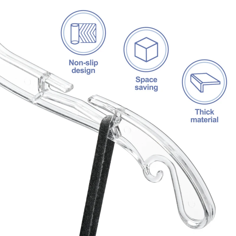 17 Inches Wedding Dress Hanger Non Slip Transparent Clothes Hangers