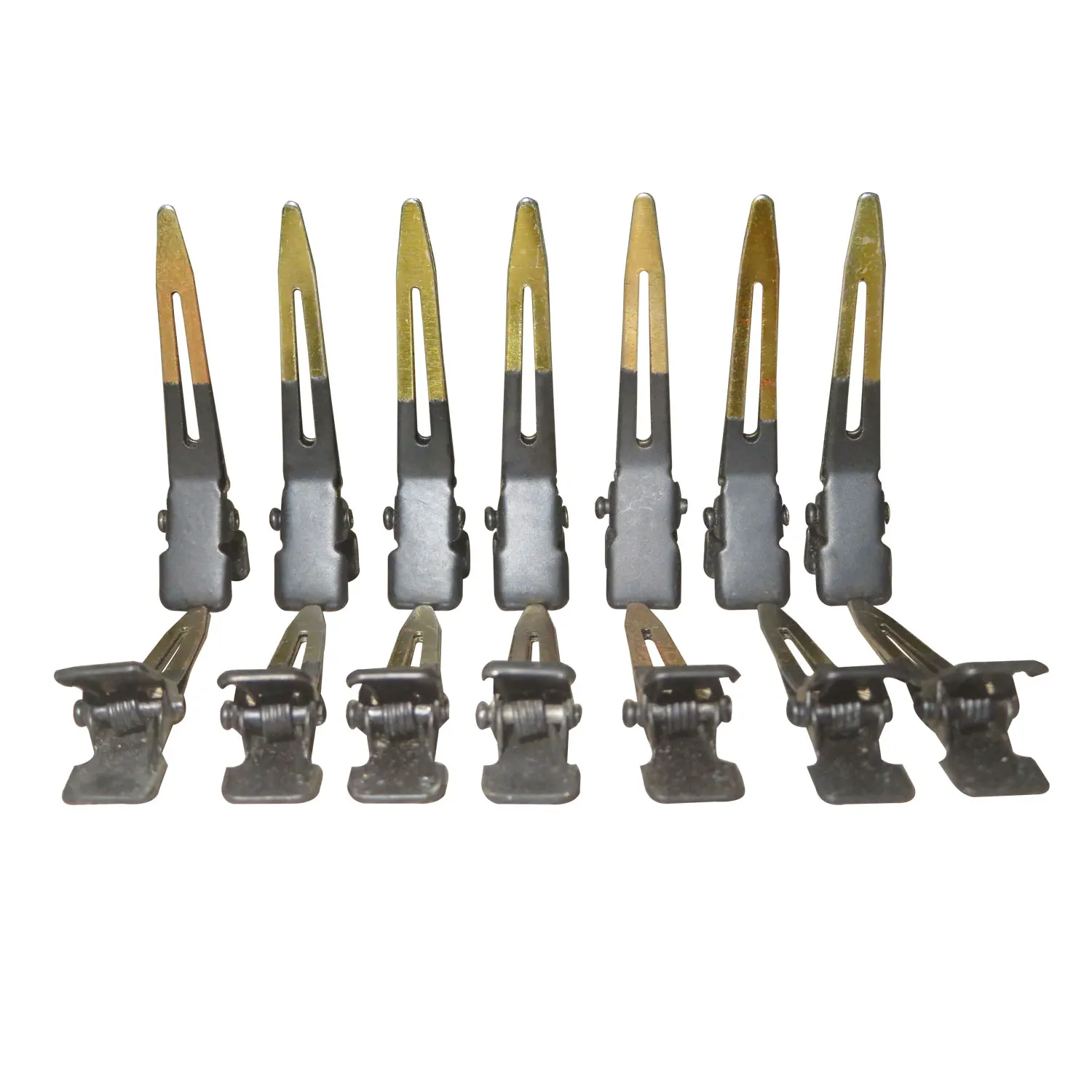 Top Selling Micro Link Matt Black Gold Curly Alligator Duck Billed Hair Clips Custom Logo Hair Clips For Salon