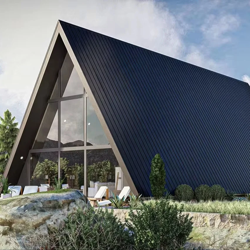 Light steel structure Prefab villa mobile tiny houses prefabricated cabin kit casas prefabricadas triangular house modular homes