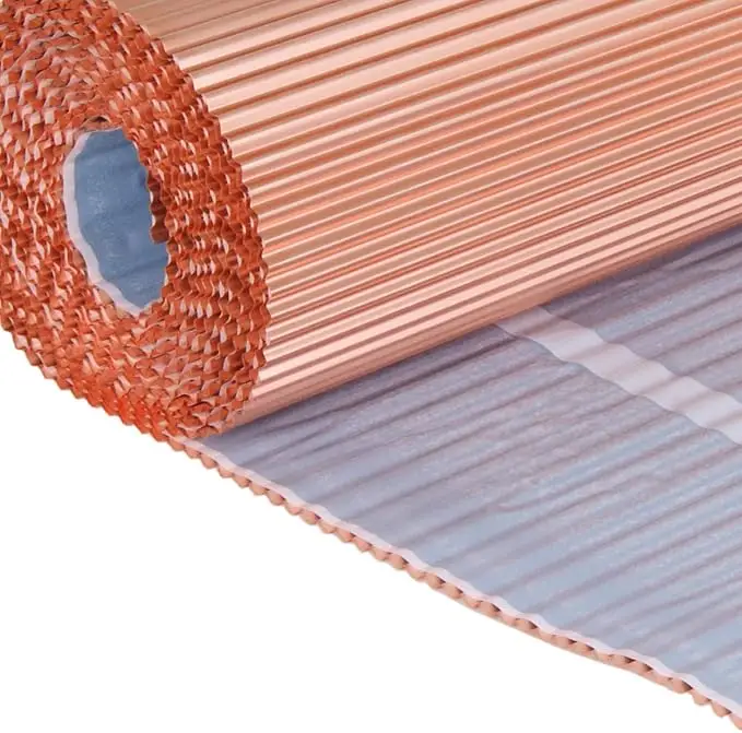 Fireplace Connection Wall Connection Copper  Pleated 300 mm  5 m